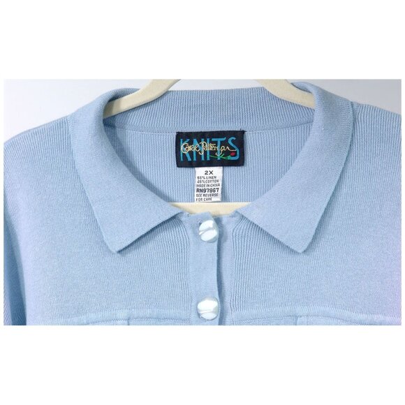 NWOT Carol Patterson Knits 2X Embellished Sweater Ombre Linen Cotton Cardigan - Picture 3 of 6